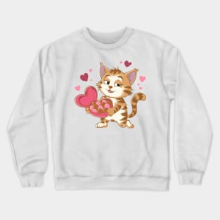 CUTE CAT FOR VALENTINE DAYA Crewneck Sweatshirt